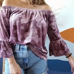 NEW Floral Velvet Sweetheart Cottagecore top